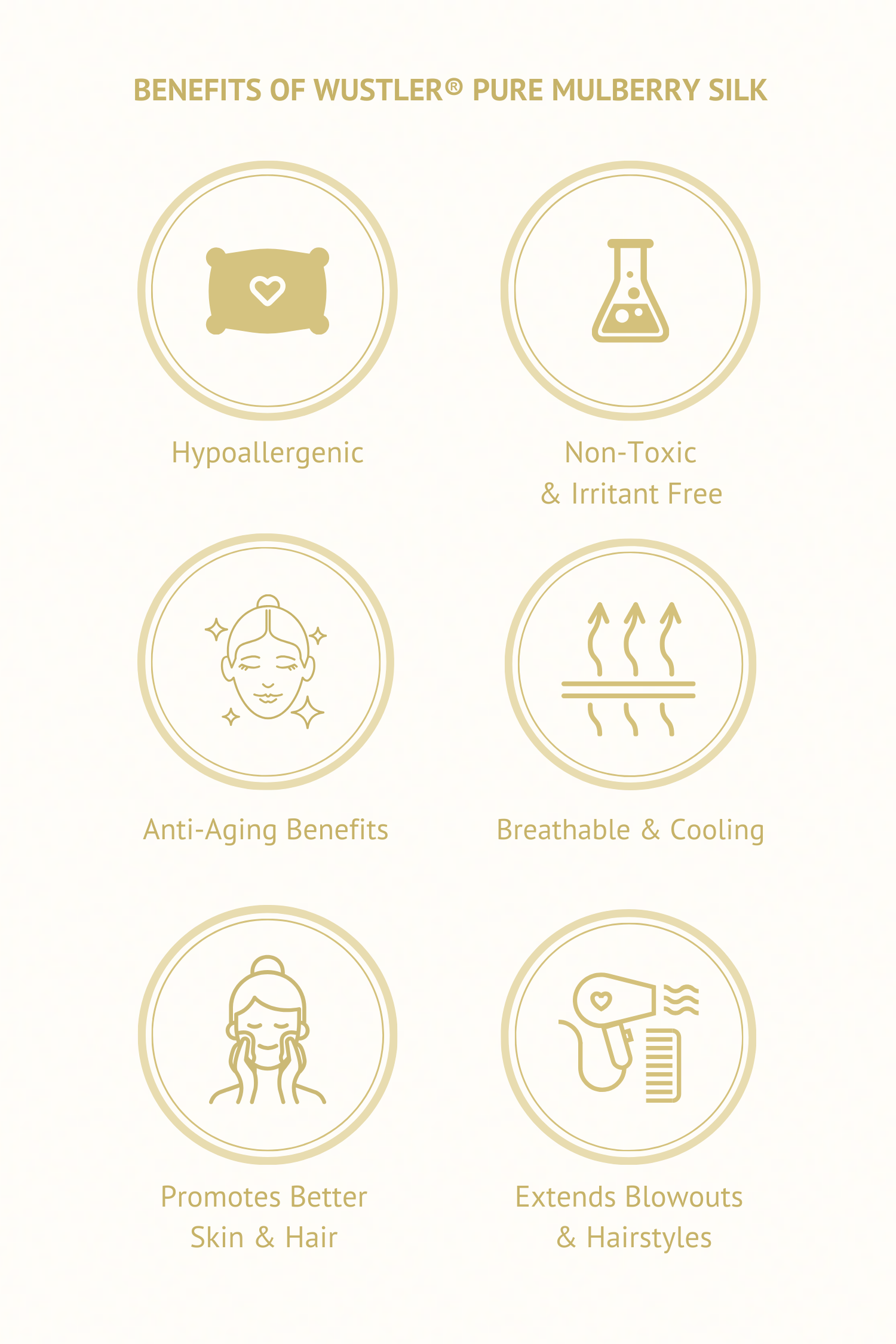 Pure Silk Pillowcase Champagne