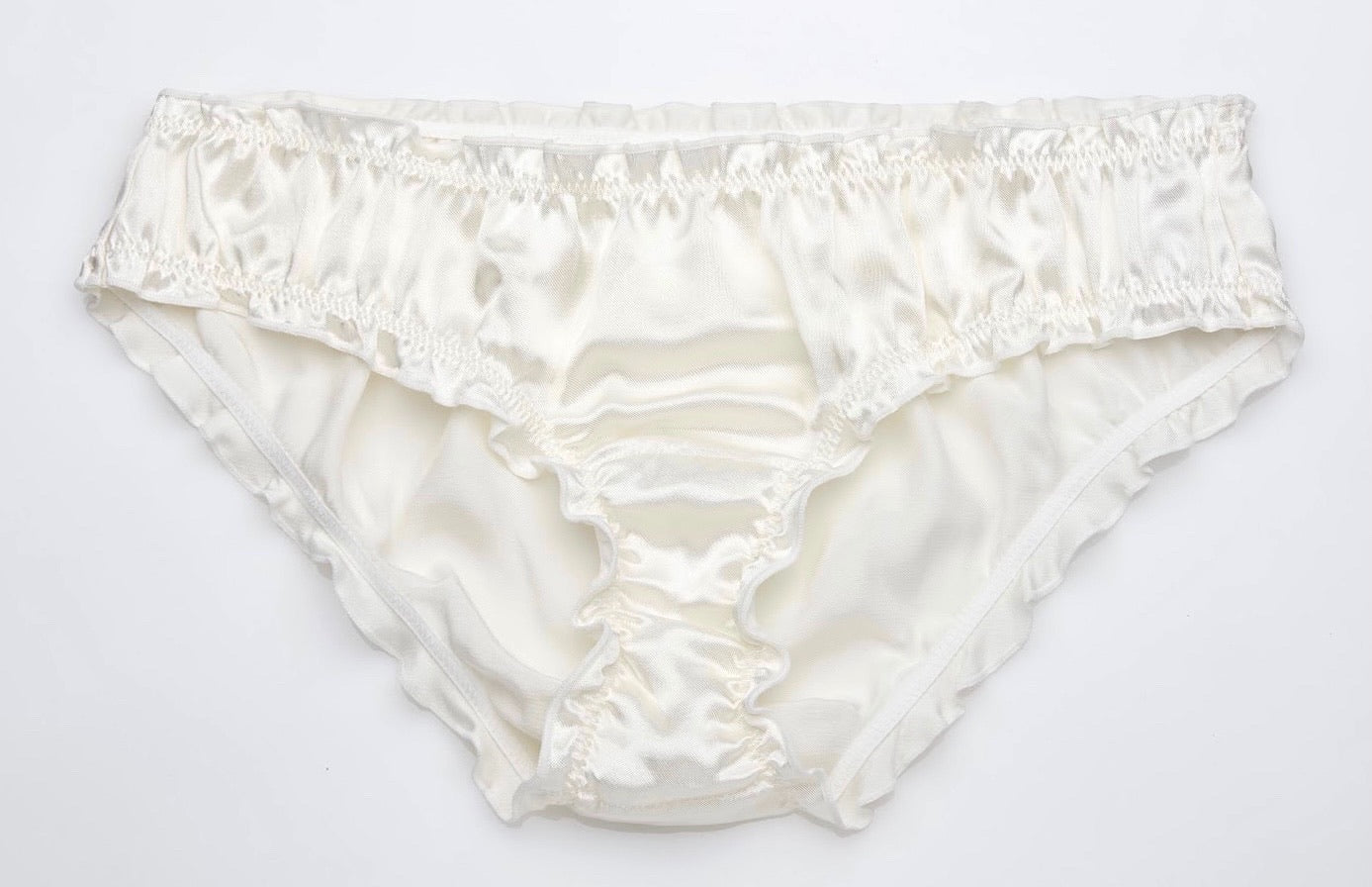 Silky Frilly Panties - Light Blush