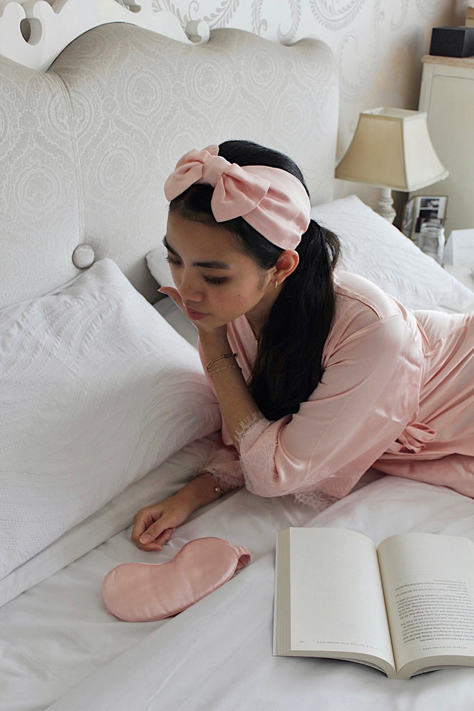 The Ribbon Headband - Pearl Blush