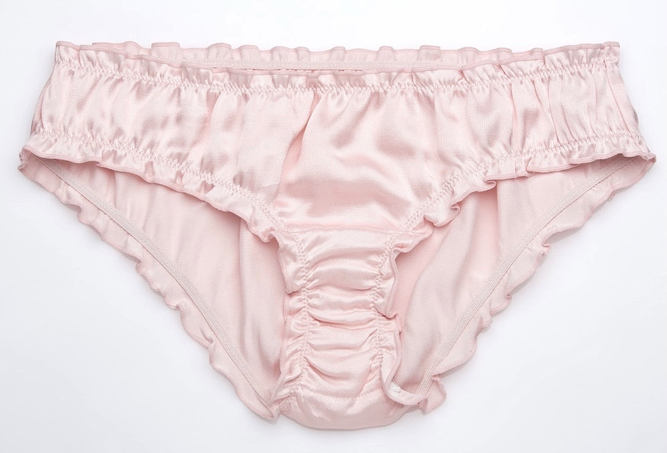 Silky Frilly Panties - Light Blush