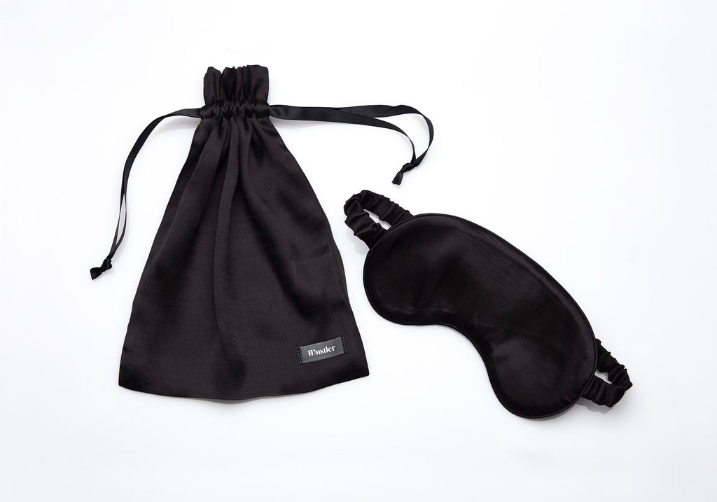 Silky Eye Mask with Pouch - Jet Black